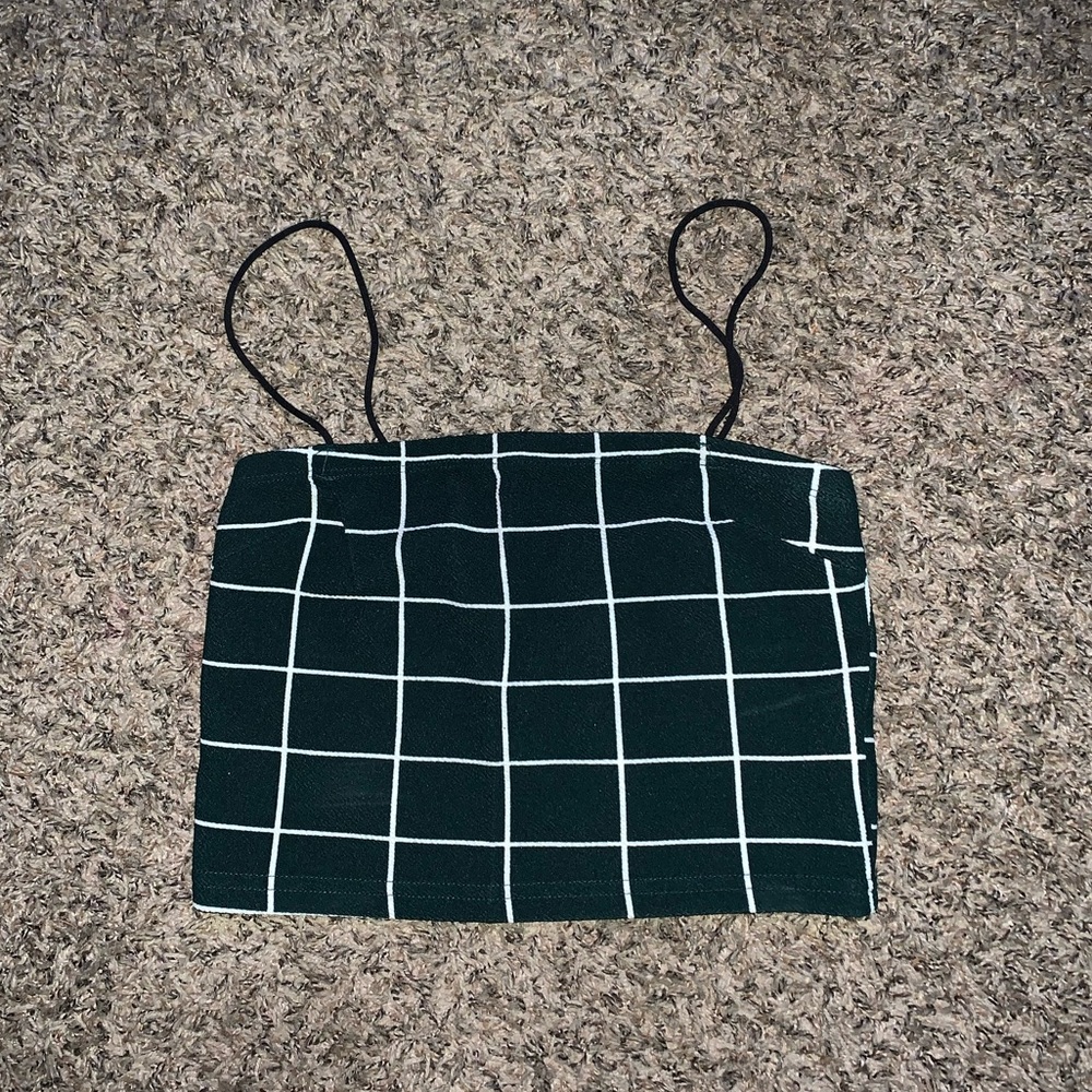 Plaid striped crop top
